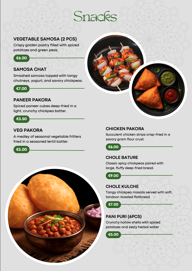 Hari Mirchi Menu Page 1