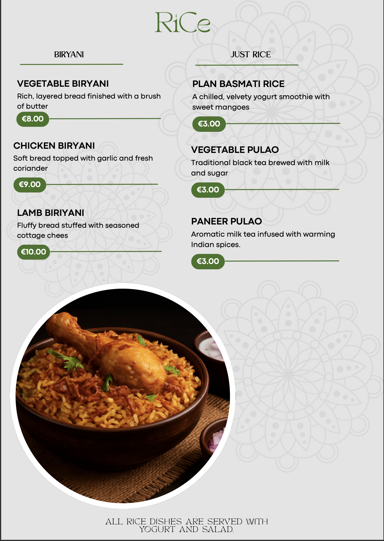 Hari Mirchi Menu Page 3